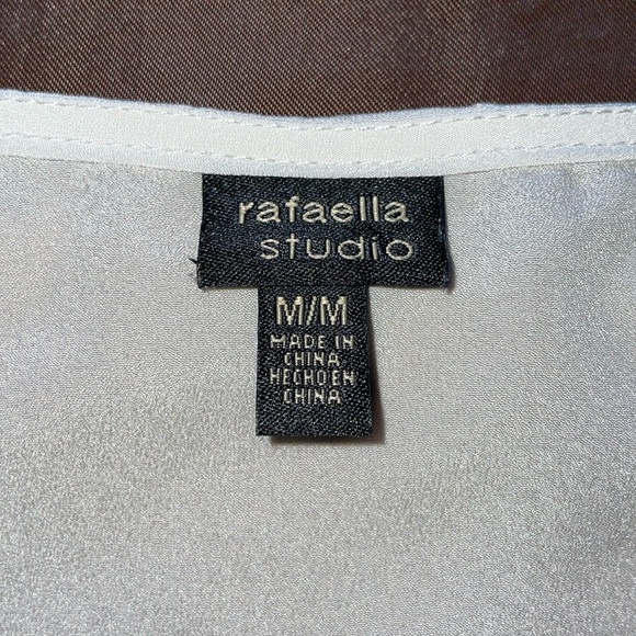 Rafaella Sleeveless Tank Tiered Ruffle Colorblock Black White Pink Fuchsia M - Picture 8 of 11